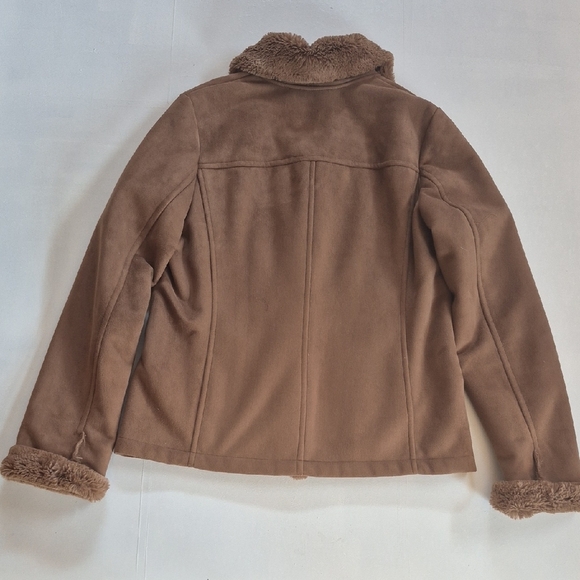 Jones New York Brown Teddy Jacket with Plush Trim - Picture 6 of 10